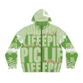 Epic Life Green All-Over Print Zip Hoodie