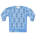 Circuit Pattern Sweatshirt — Blue Tech Grid All-Over Print