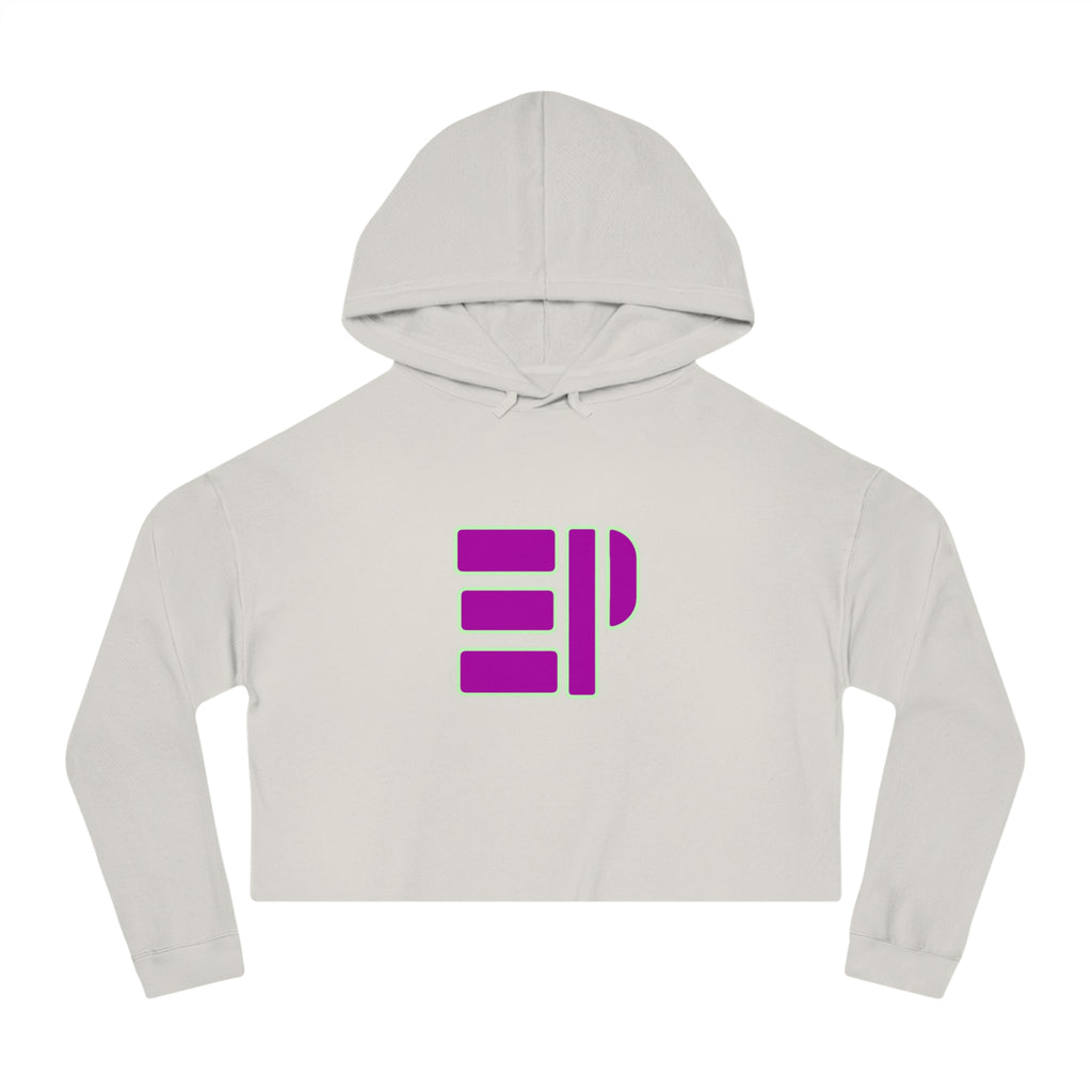 Cropped Hoodie — Bold Magenta Geometric Logo