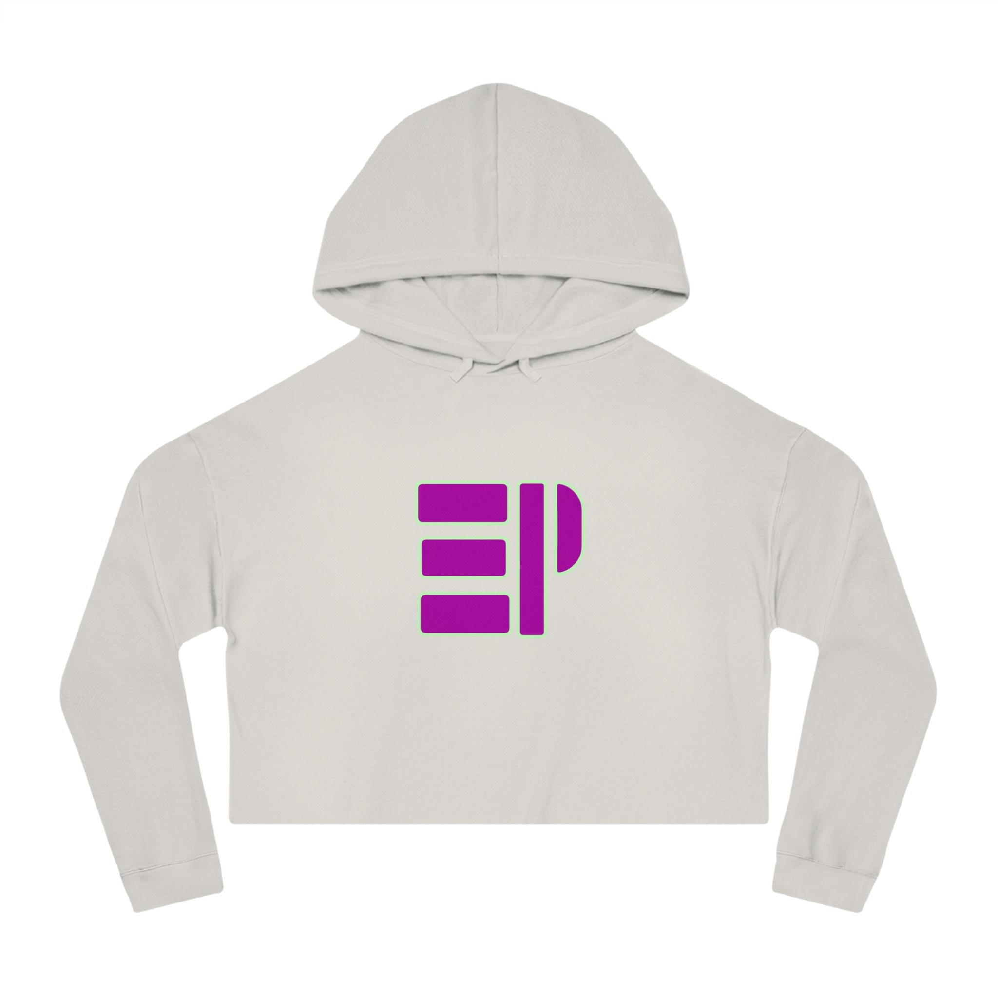 Cropped Hoodie — Bold Magenta Geometric Logo