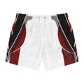 Men's Athletic Swim Trunks — Red & Black Geometric Design (AOP)