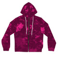 Pink Tie-Dye Women's Full-Zip Hoodie - All-Over Print