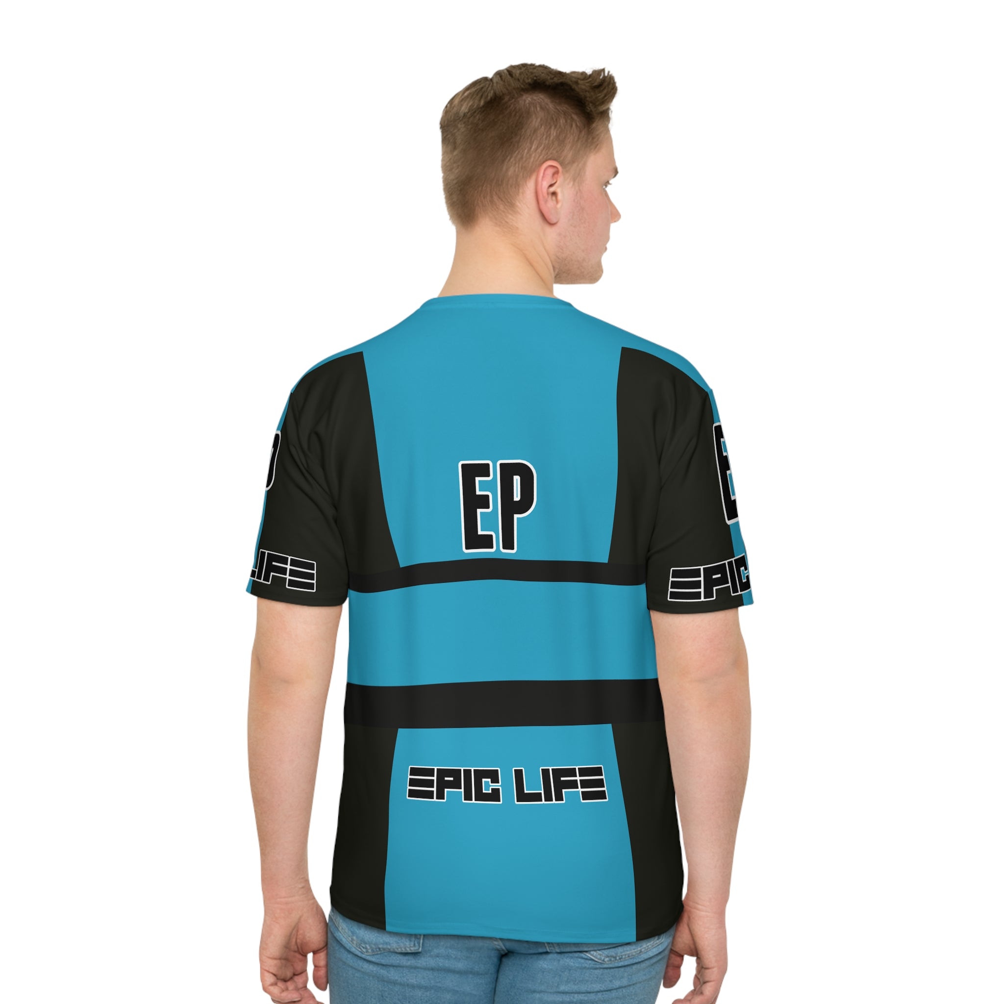 Men's Shell Tank Army Green / Stripe Blue  T-shirt, Epic Life Shirt, Casual Streetwear, Gift for Men, Trendy Everyday Wear