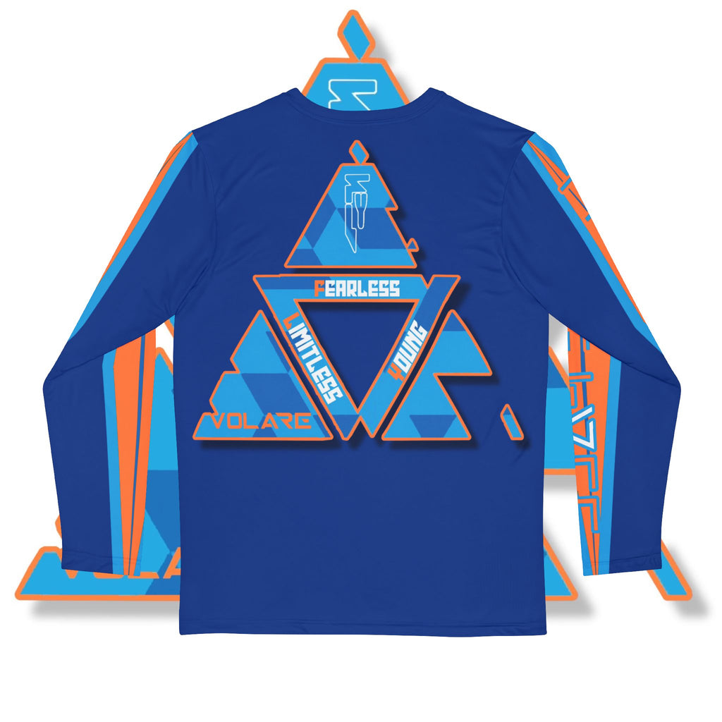 Men's "Fly" Collection by (Volare) " Free Fall Edition" (Dark BLUE Interior polyester Tee Shirt