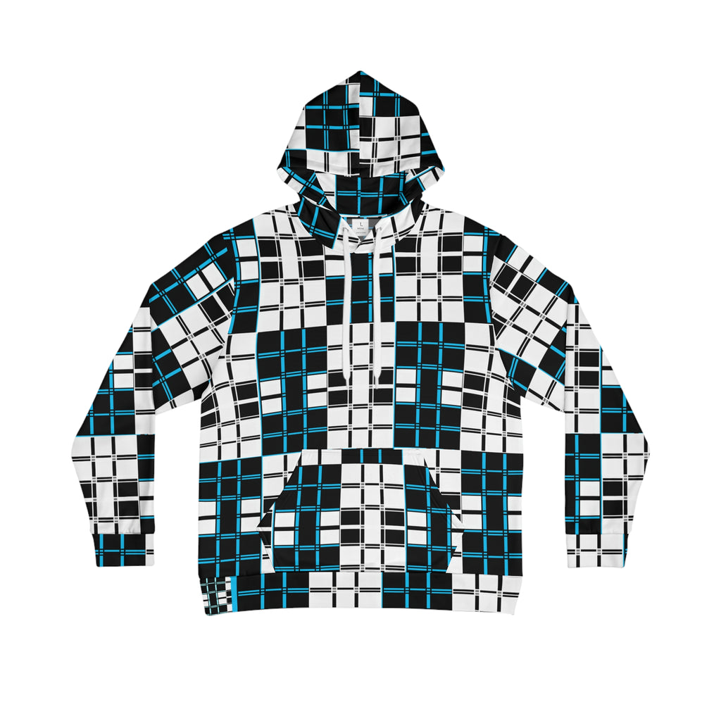 Geometric Grid Plaid Men's All-Over Print Hoodie