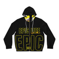 Epic Life Full-Zip Hoodie — Bold Black & Yellow Graphic Zip-Up
