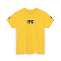 Epic Yellow Tee — 'EPIC' Graphic T-Shirt with Sleeve Accent