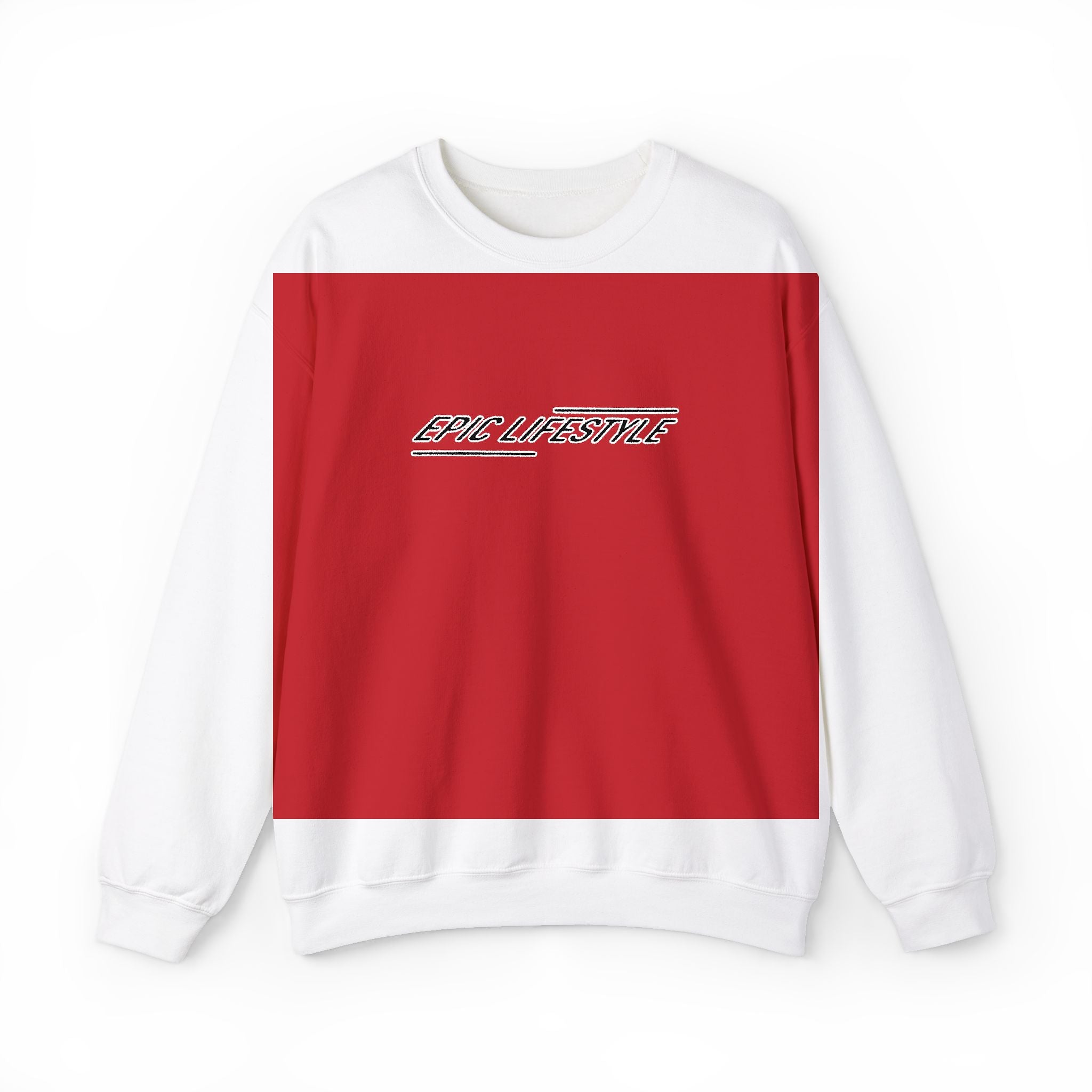 Men’s Epic Lifestyle Crewneck Sweatshirt — White "and everything" Center Logo