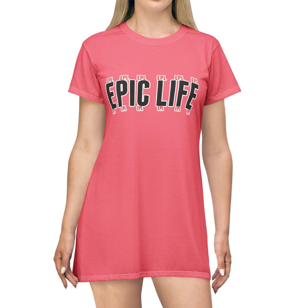 Epic Life T-Shirt Dress — Graphic Casual A-Line Dress
