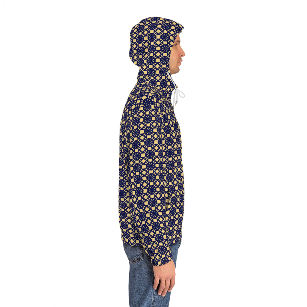 Epic Life Men's Epic Flower Full-Zip Hoodie - Navy & Gold All-Over Print