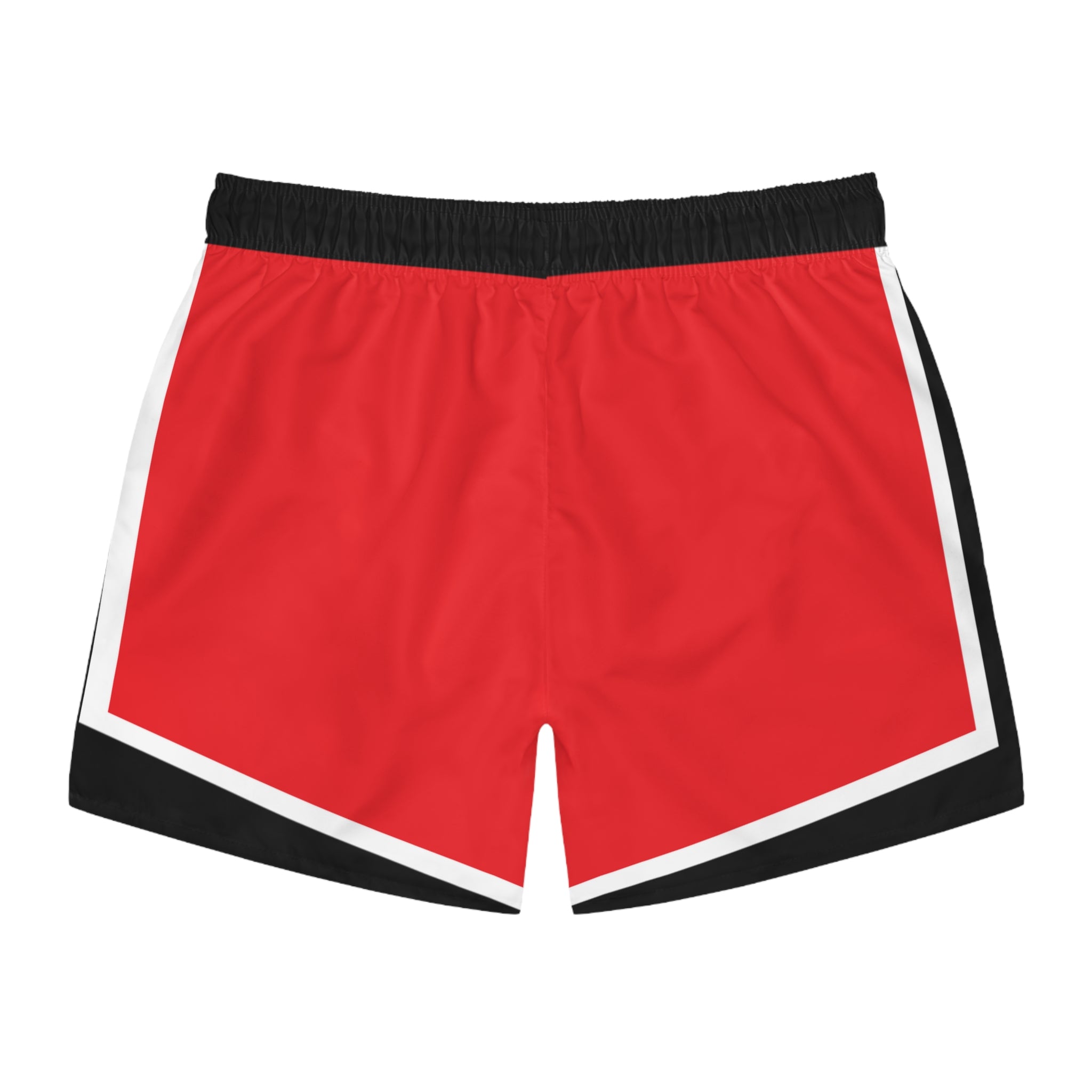 Epic Life Red Swim Trunks – Bold AOP Beach Shorts
