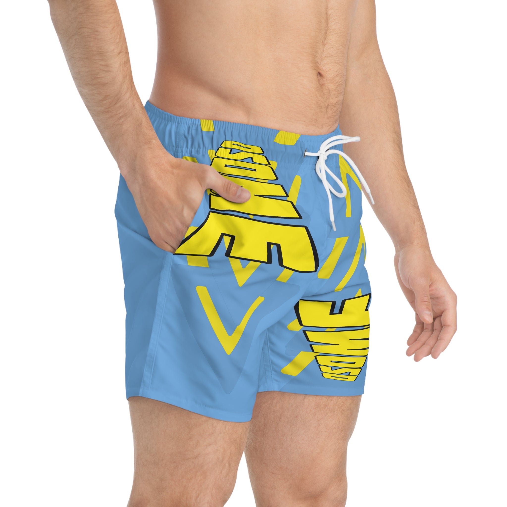 Blue/Yellow Oh So Me Swim Trunks