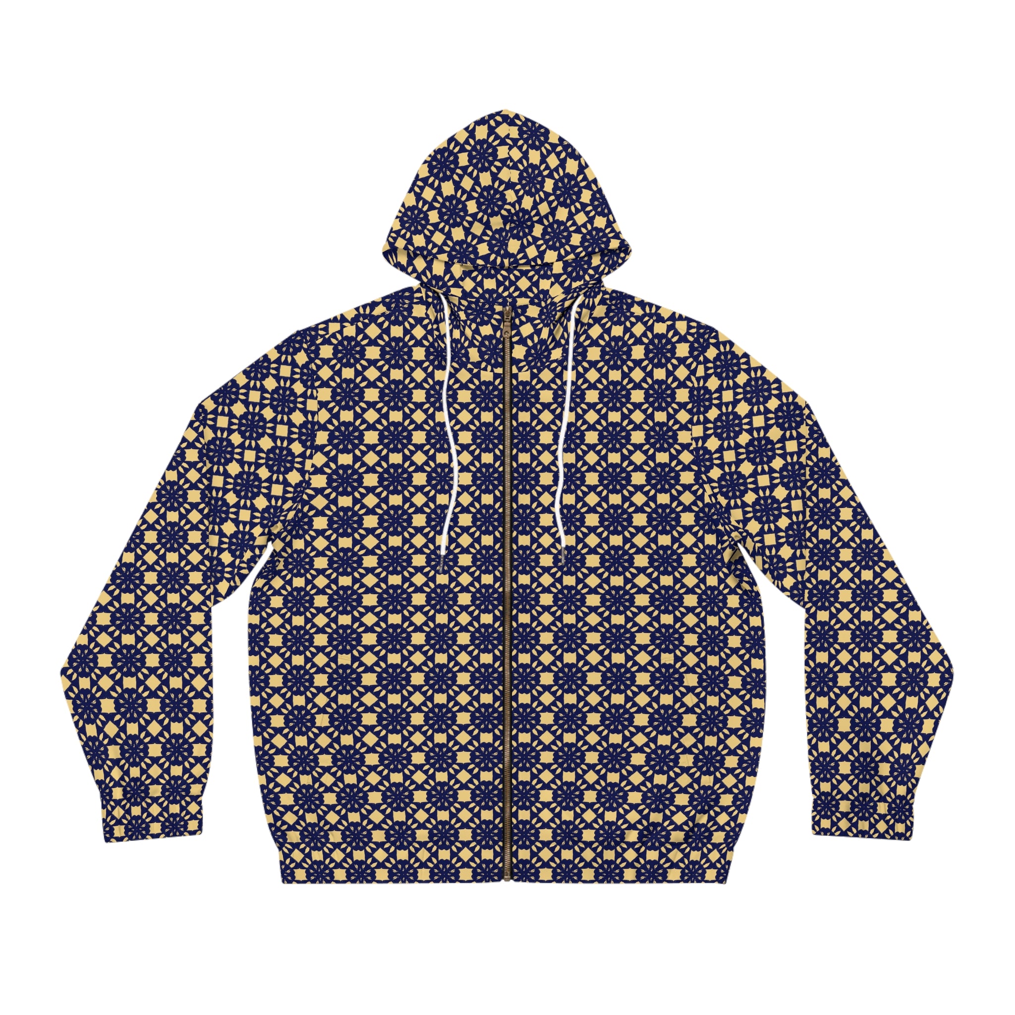 Epic Life Men's Epic Flower Full-Zip Hoodie - Navy & Gold All-Over Print