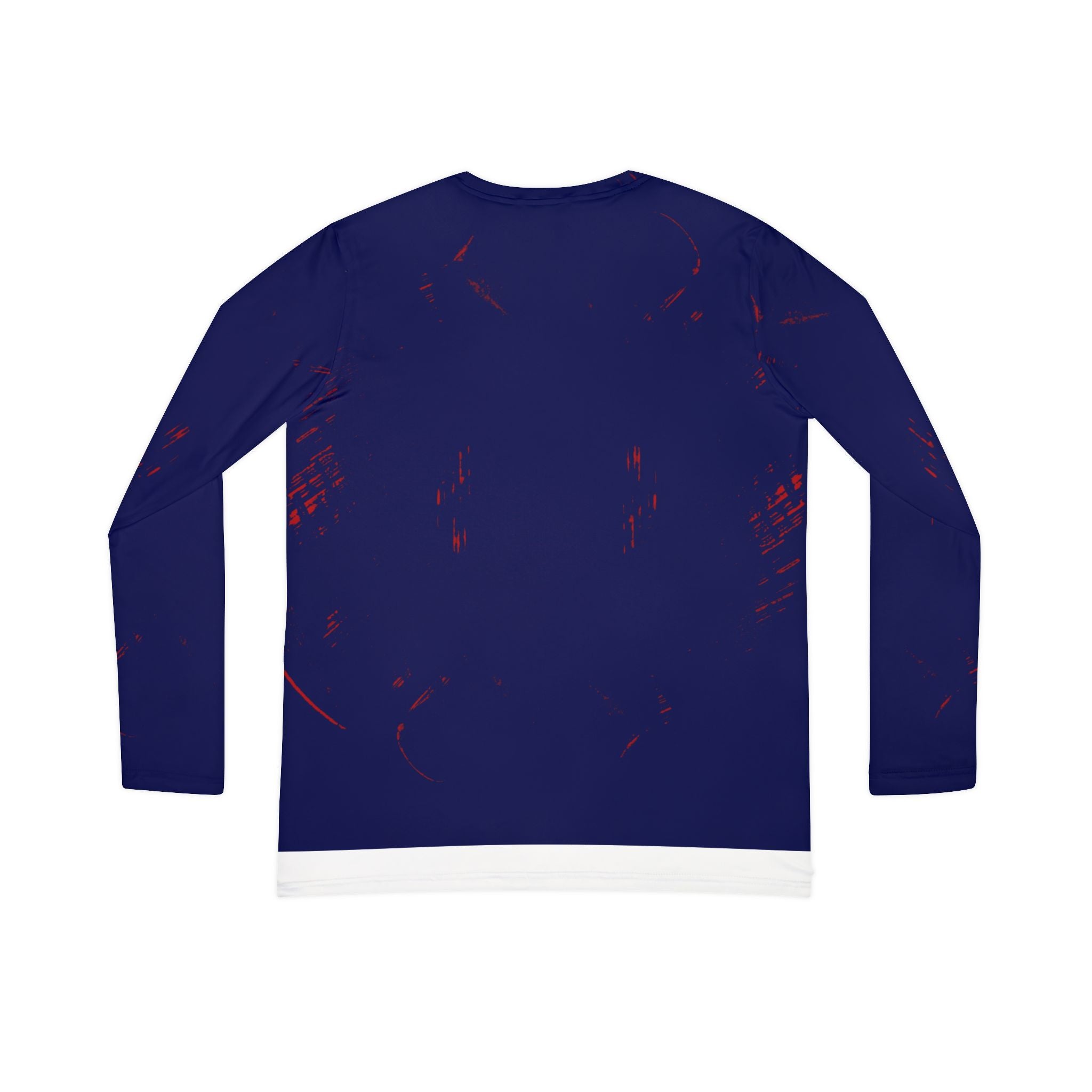 Navy V-Neck Long Sleeve Shirt — Women's Subtle Red Splatter AOP