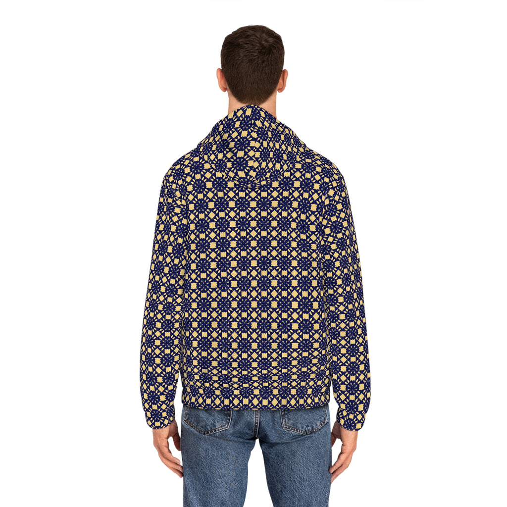 Epic Life Men's Epic Flower Full-Zip Hoodie - Navy & Gold All-Over Print