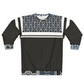 Retro Geo Panel Sweatshirt — Black & Slate All-Over Print