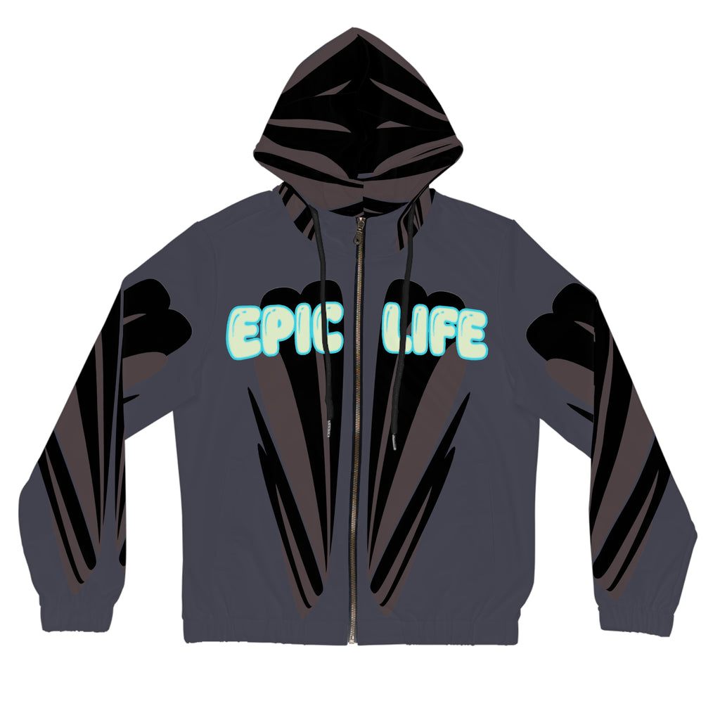 Epic Life Women’s Full-Zip Hoodie — Bold Graphic AOP Streetwear