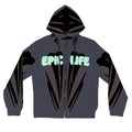 Epic Life Women’s Full-Zip Hoodie — Bold Graphic AOP Streetwear