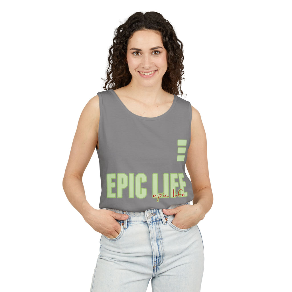 Women's Epic Life Tank Top - Retro Green Graphic Summer Tank