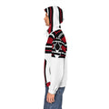 Ohio State-Inspired Red & Black Striped Full-Zip Hoodie