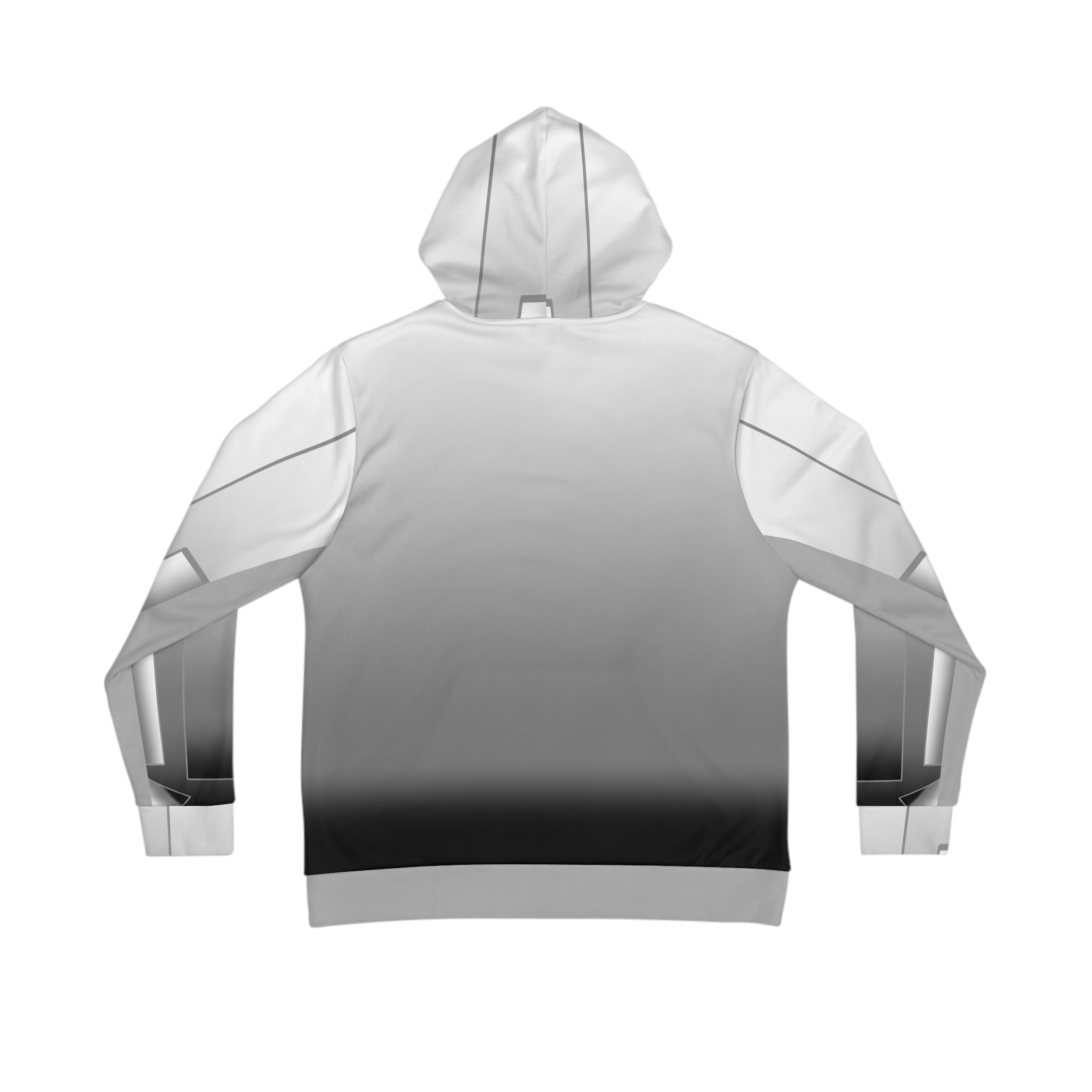 Gradient Tech Hoodie — Minimalist Gray-to-Black AOP Pullover