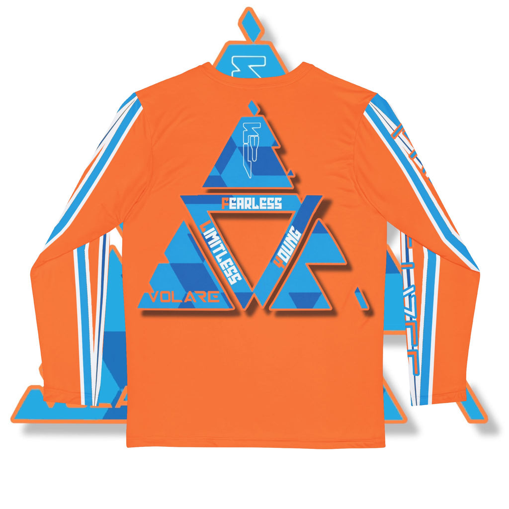 Men's "Fly" Collection by (Volare) " Free Fall Edition" (ORANGE Interior polyester Tee Shirt
