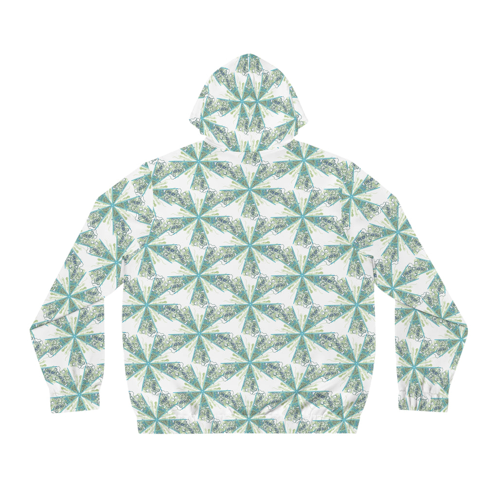 Geometric Mint Star All-Over Print Hoodie