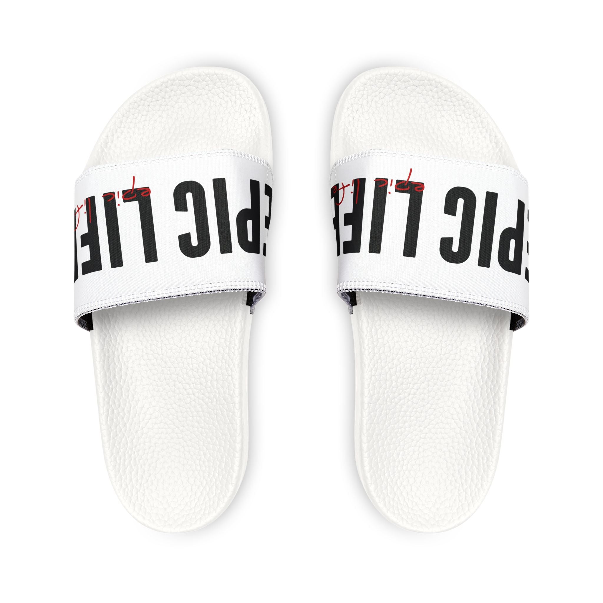 Men's White Removable-Strap Slides - Epic Life Cushioned Sandals