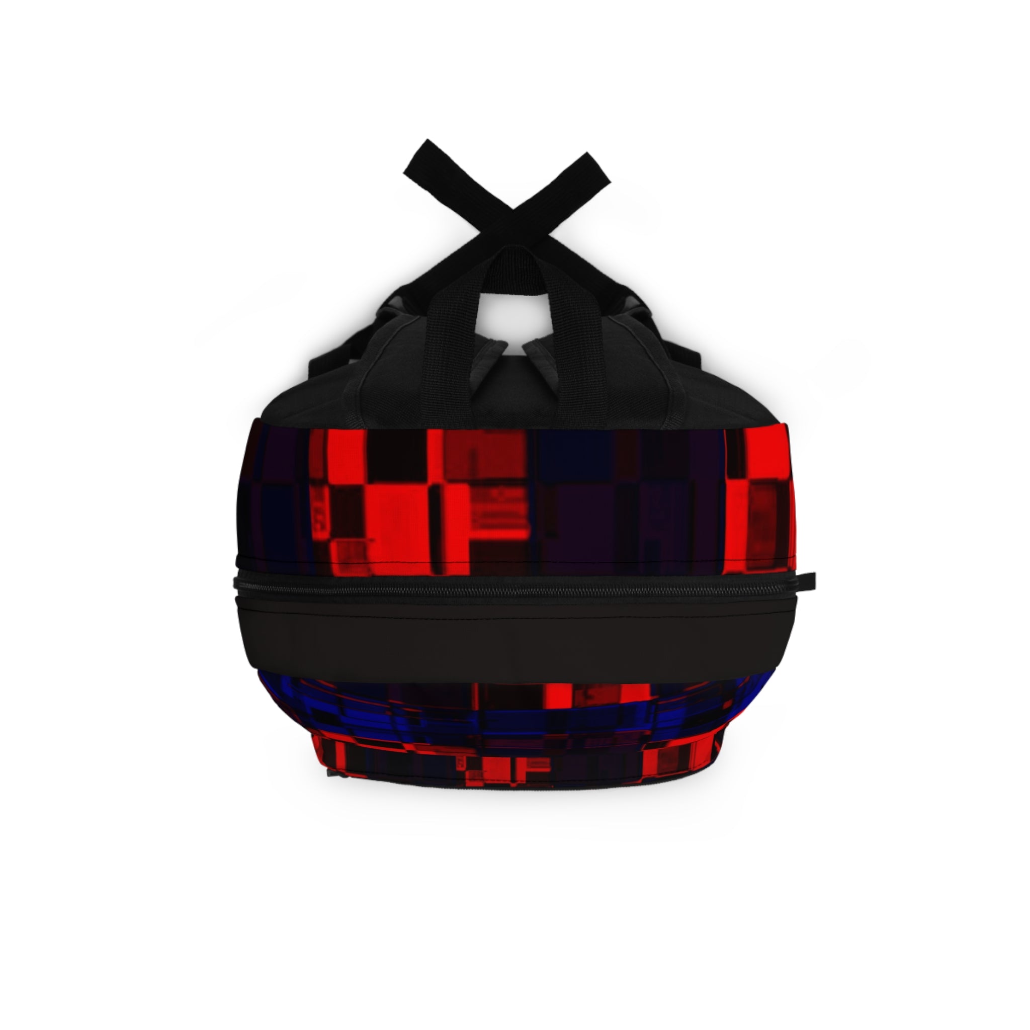 Epic Pixel Glitch Backpack — Red & Blue Digital Pattern School Bag