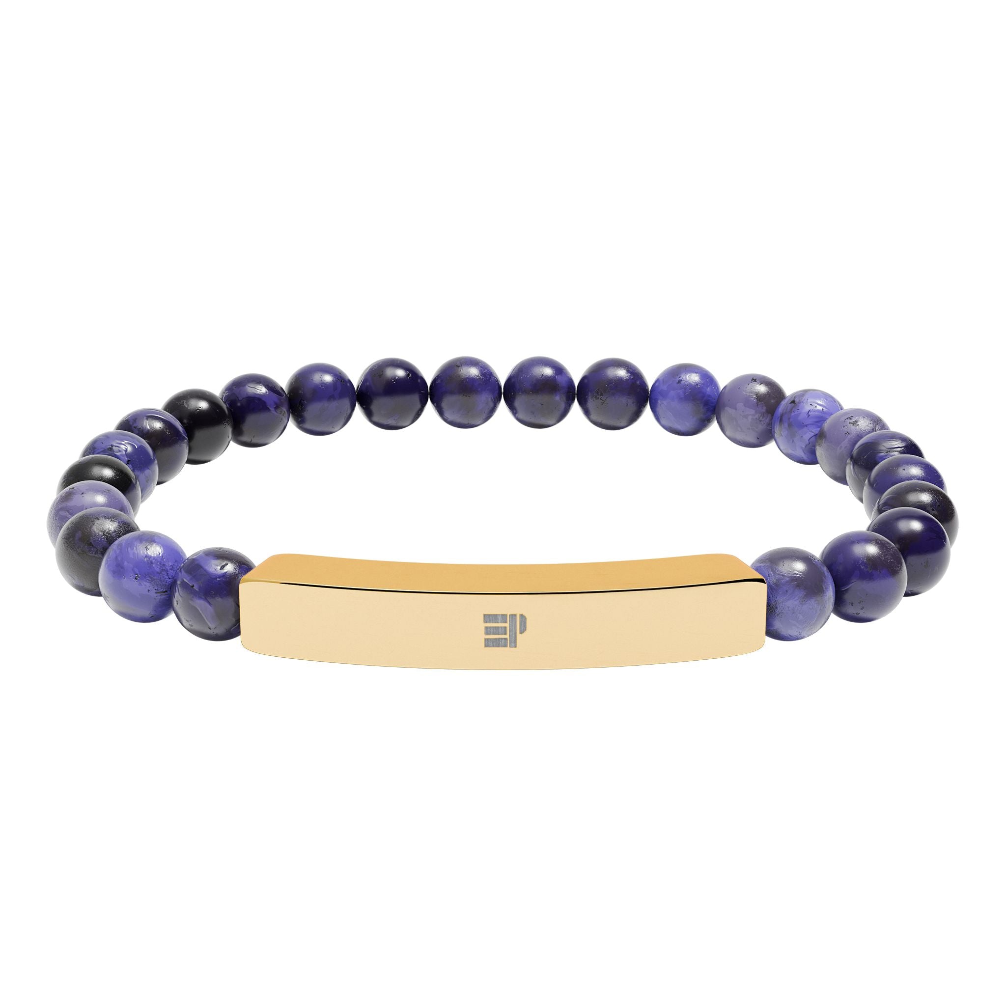 Engravable Natural Stone Bar Bracelet | Stretch Beaded Bracelet