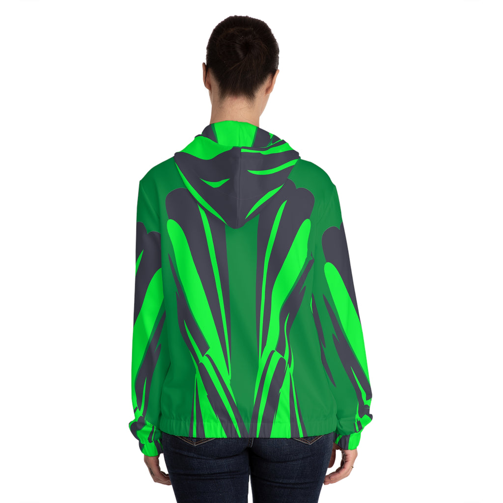 Epic Life Green Abstract Zip-Up Hoodie