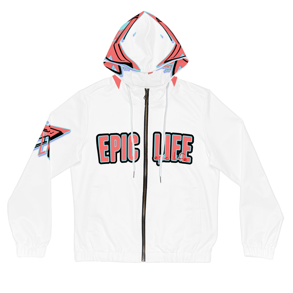 Epic Life Women’s Full-Zip Hoodie — Bold Graphic AOP Zip-Up