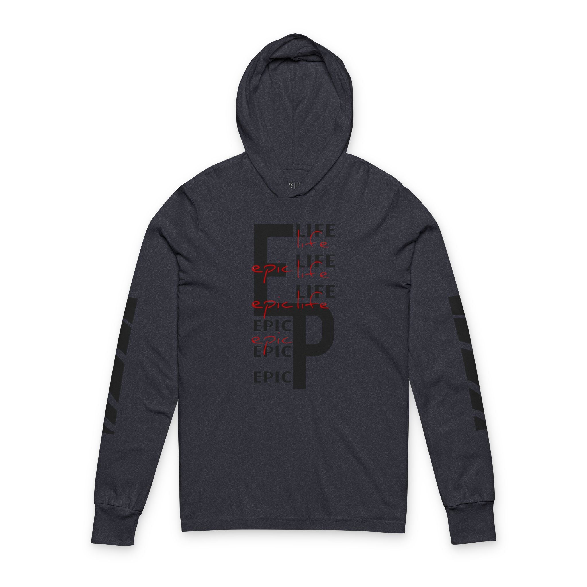Epic Life Hooded Long Sleeve Tee — Graphic Sleeve Streetwear
