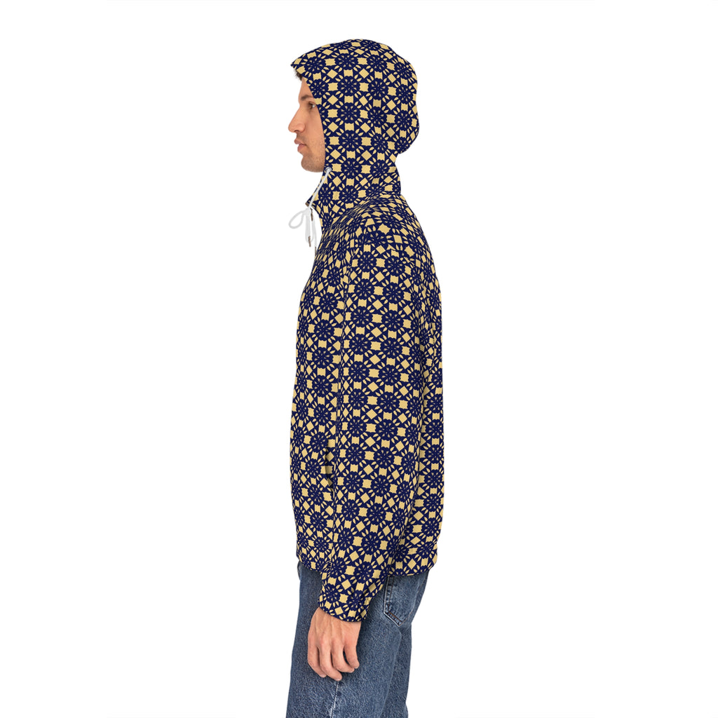 Epic Life Men's Epic Flower Full-Zip Hoodie - Navy & Gold All-Over Print