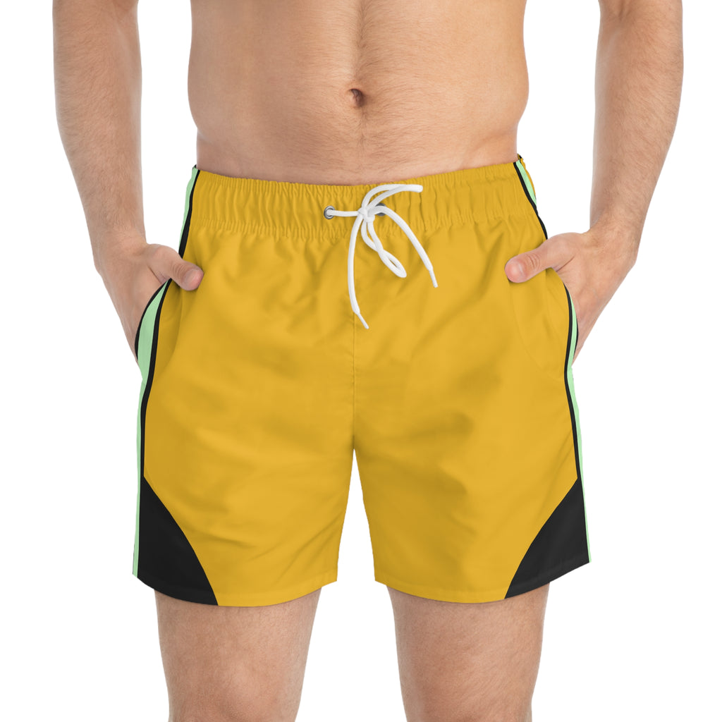 Dark Yellow EPIC VOLRE  LIFE  Swim Trunks