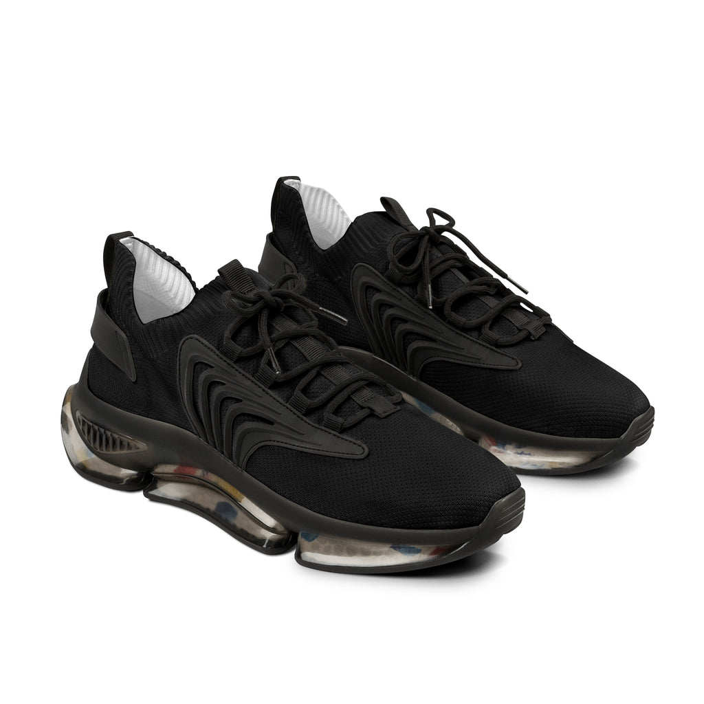 Men’s Black Athletic Mesh Sneakers | Breathable Running Shoes, Lightweight Trainer