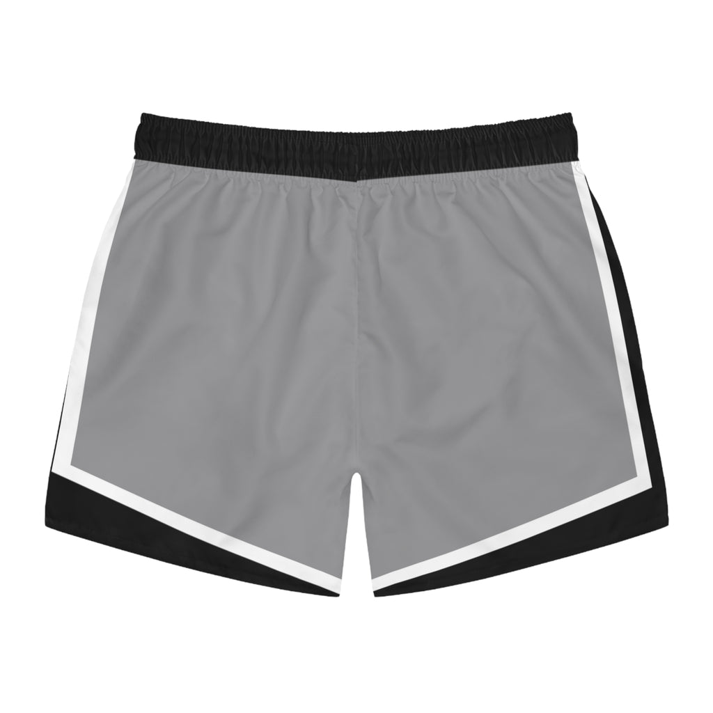 Epic Life Swim Trunks — Bold Grey AOP Beach Shorts