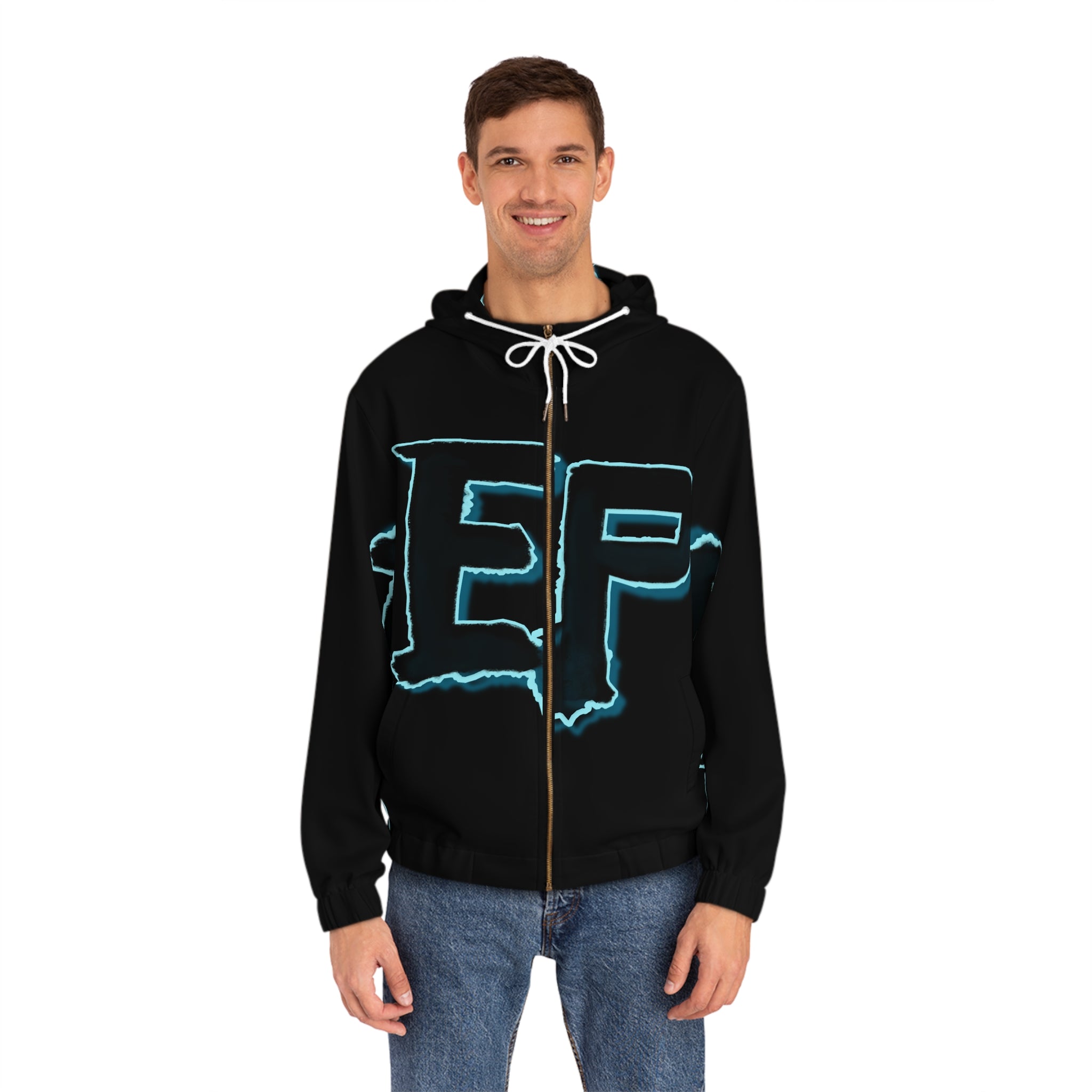Men's Full-Zip Hoodie - AOP Design, Casual Wear, Street Style, Sports Fashion, Gift for Him