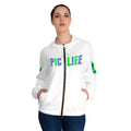 Epic Life Women’s Full-Zip Hoodie — Neon Graphic Zip-Up Jacket