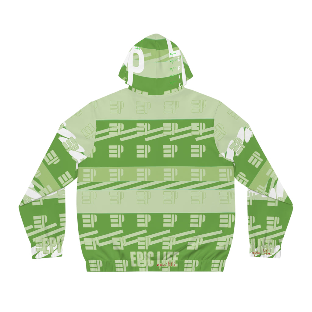 Epic Life Green All-Over Print Zip Hoodie