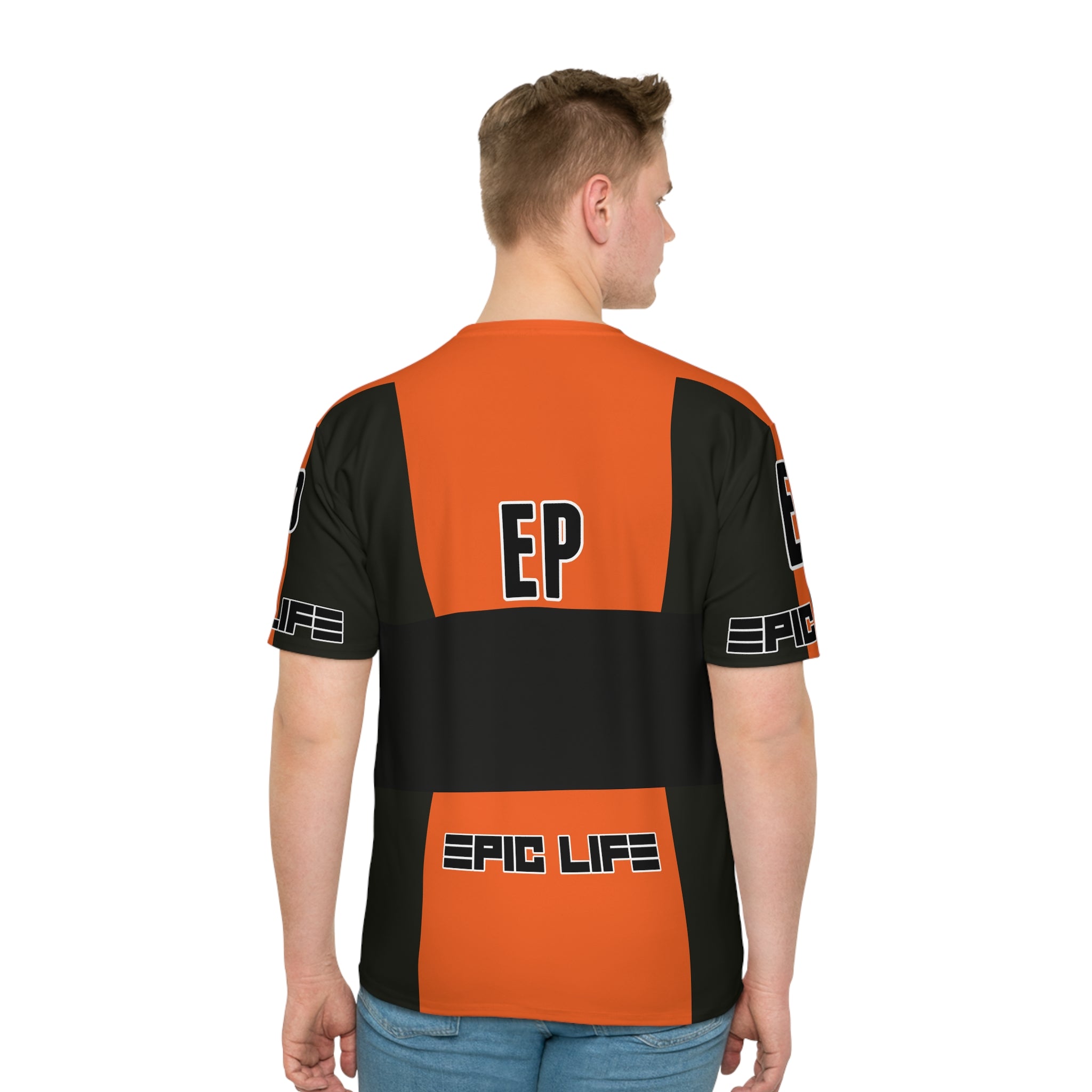 Men's Shell Tank Army Green / Stripe Orange  T-shirt, Epic Life Shirt, Casual Streetwear, Gift for Men, Trendy Everyday Wear