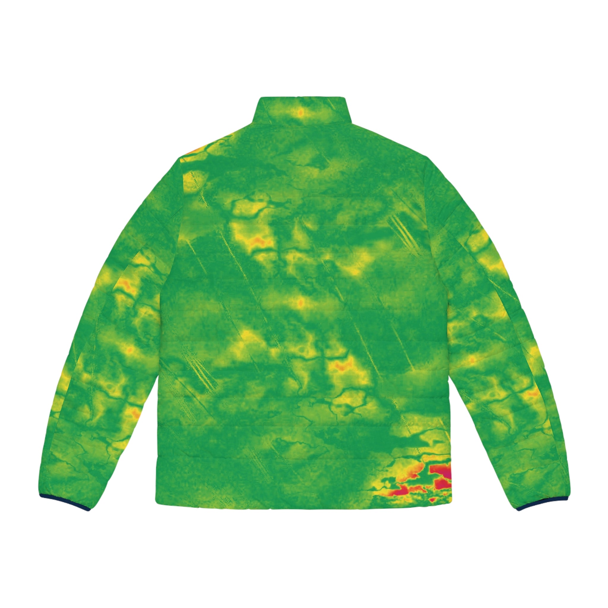 Green Thermal Map Puffer Jacket