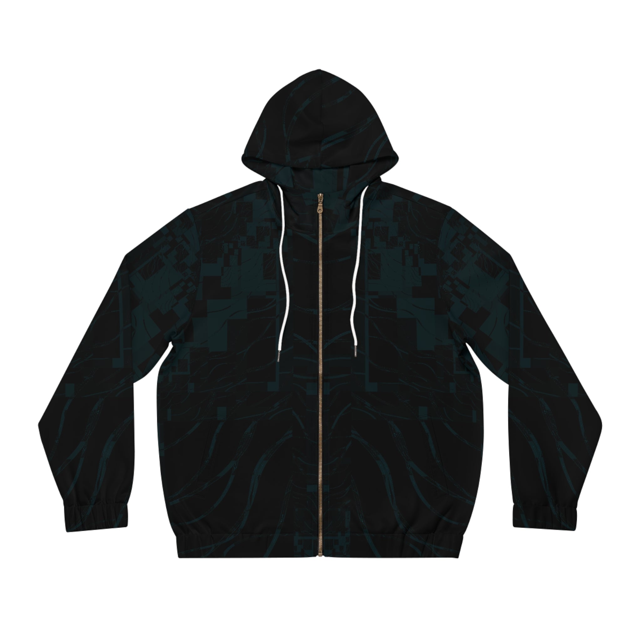Urban Graphic Full-Zip Hoodie, Trendy Outerwear, Casual Wear, Unique Gift for Men, Street Style Fashion, Cozy Layering Piece