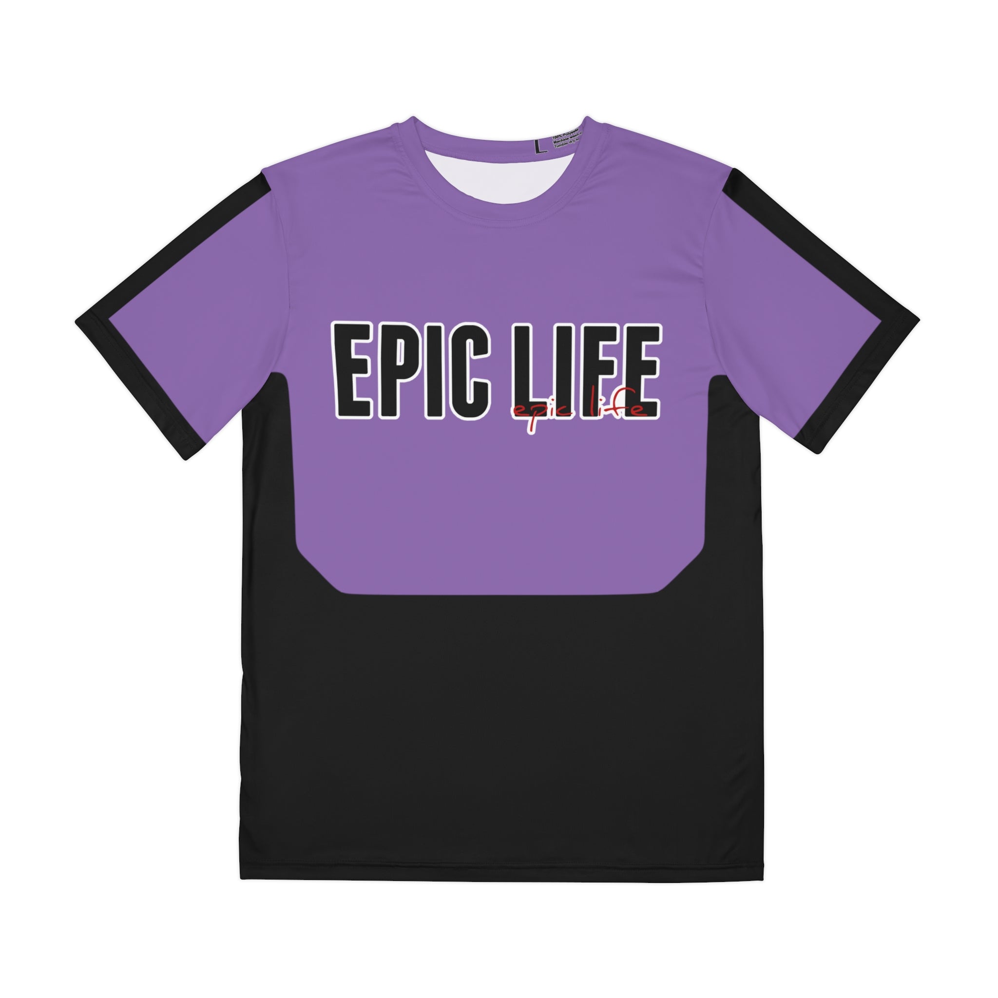 Epic Life Graphic Tee — Purple & Black Men's Polyester Shirt