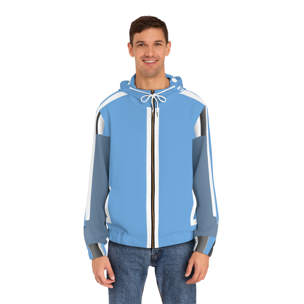 Light Blue 'EPIC LIFE' Men's Full-Zip Hoodie — All-Over Print