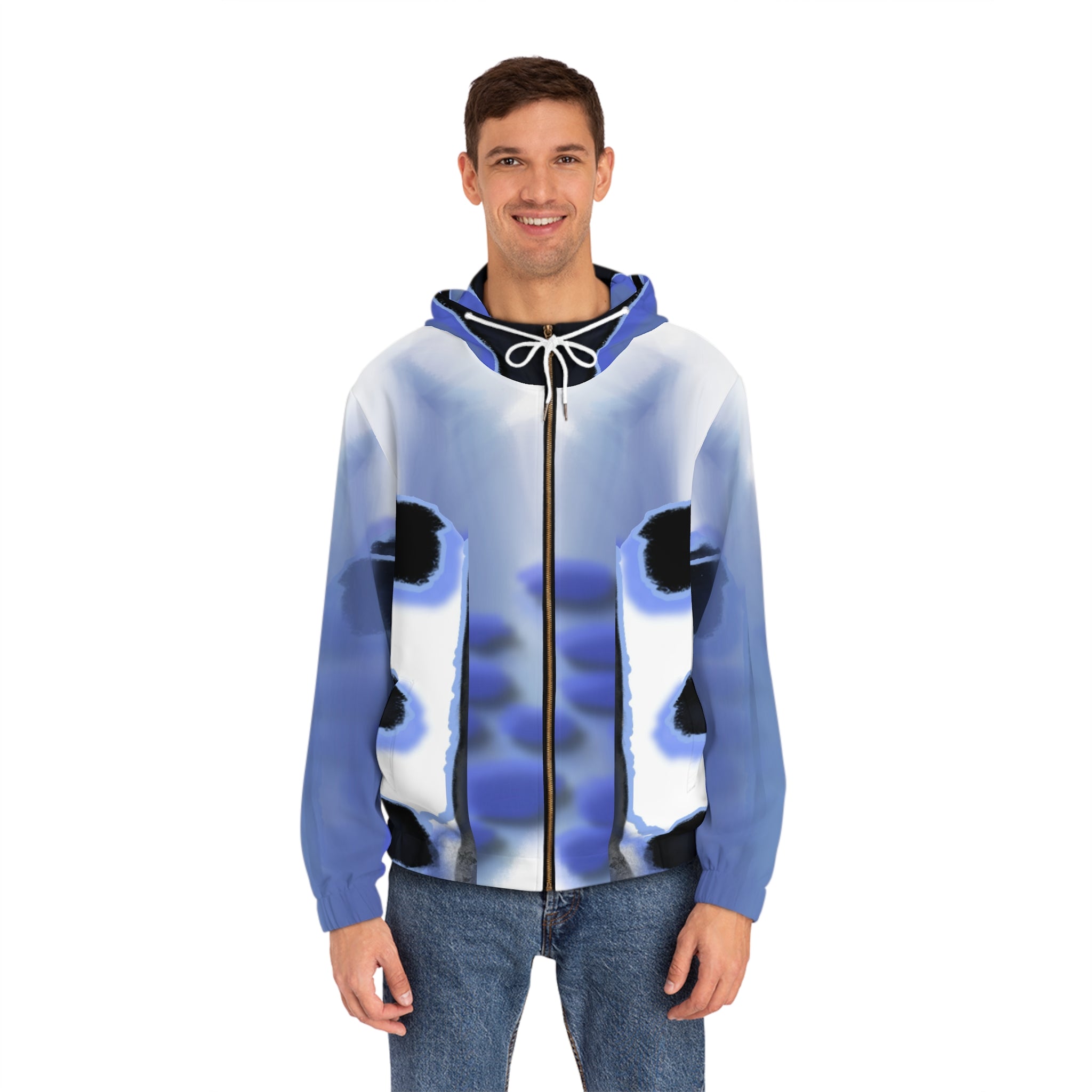 Stylish Men's Full-Zip Hoodie - AOP Design, Casual Wear, Street Style, Sports Fashion, Gift for Him