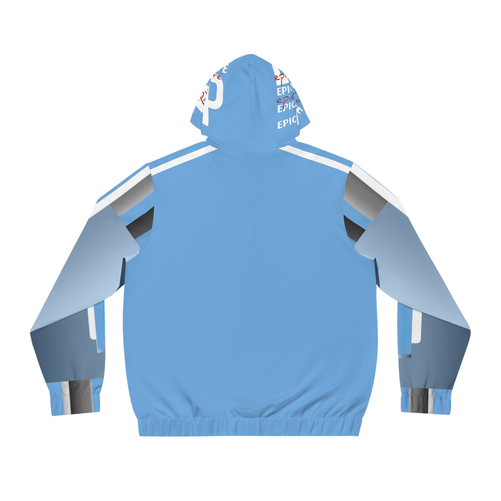Light Blue 'EPIC LIFE' Men's Full-Zip Hoodie — All-Over Print