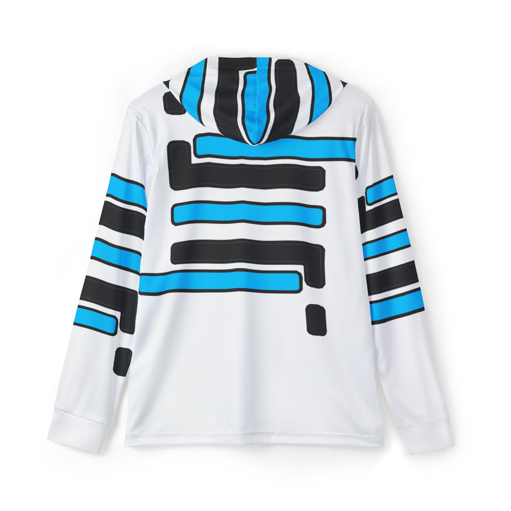 Abstract Blue Stripe Sports Hoodie — Men's Athletic Warmup Hoodie