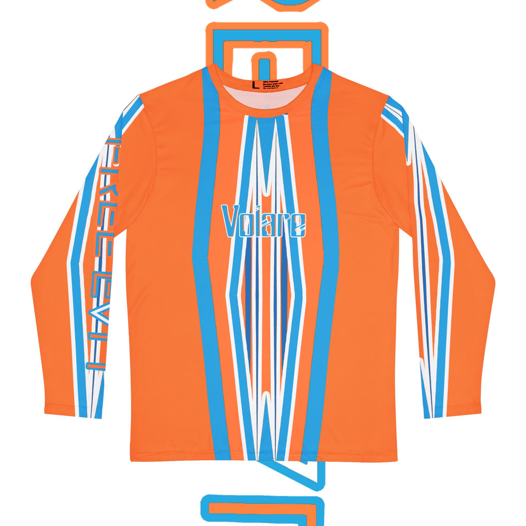 Men's "Fly" Collection by (Volare) " Free Fall Edition" (ORANGE Interior polyester Tee Shirt