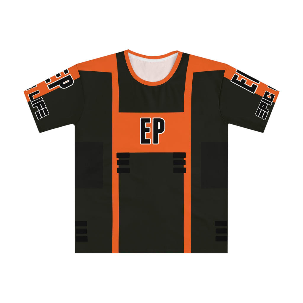 Men's Shell Tank Army Green / Stripe Orange  T-shirt, Epic Life Shirt, Casual Streetwear, Gift for Men, Trendy Everyday Wear